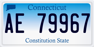 CT license plate AE79967
