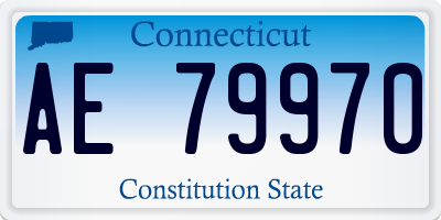 CT license plate AE79970