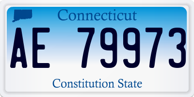 CT license plate AE79973