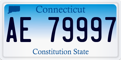 CT license plate AE79997