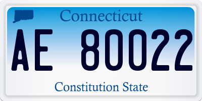 CT license plate AE80022
