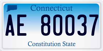 CT license plate AE80037