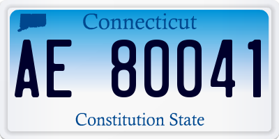 CT license plate AE80041