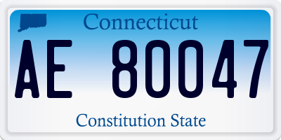 CT license plate AE80047
