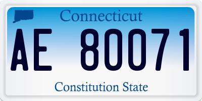 CT license plate AE80071