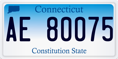 CT license plate AE80075