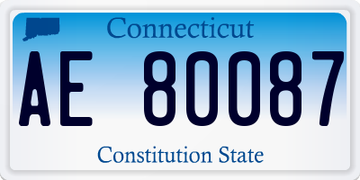 CT license plate AE80087