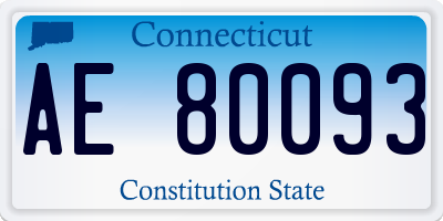 CT license plate AE80093