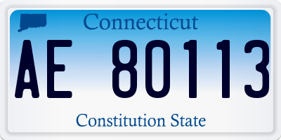 CT license plate AE80113