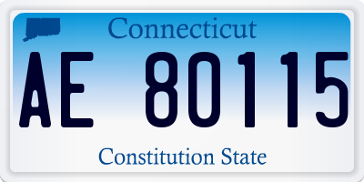 CT license plate AE80115