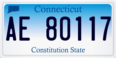 CT license plate AE80117