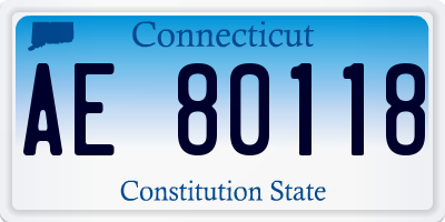 CT license plate AE80118