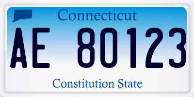 CT license plate AE80123