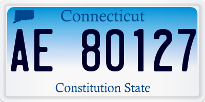 CT license plate AE80127