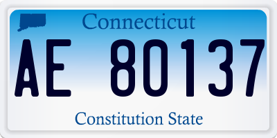 CT license plate AE80137