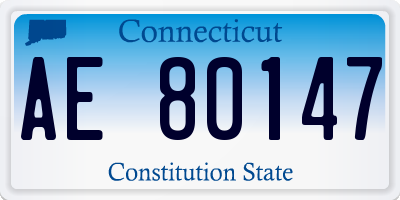 CT license plate AE80147