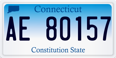 CT license plate AE80157