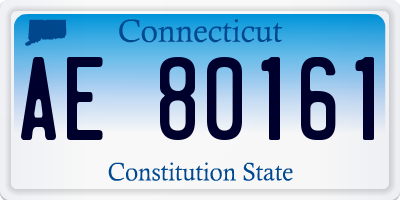 CT license plate AE80161