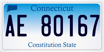 CT license plate AE80167