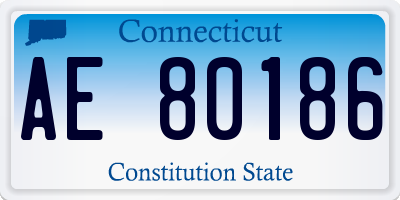 CT license plate AE80186