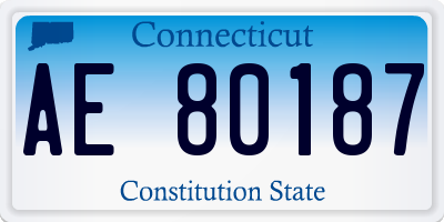 CT license plate AE80187