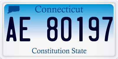 CT license plate AE80197
