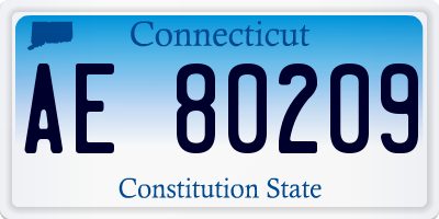 CT license plate AE80209