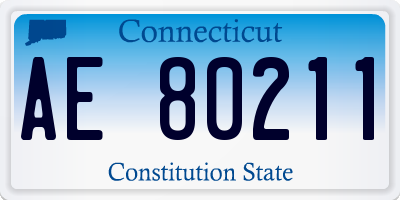 CT license plate AE80211
