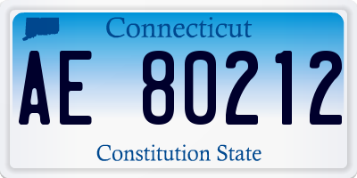 CT license plate AE80212
