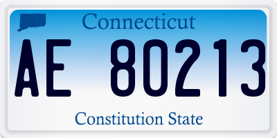 CT license plate AE80213