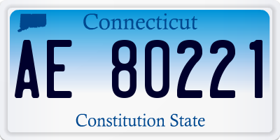 CT license plate AE80221
