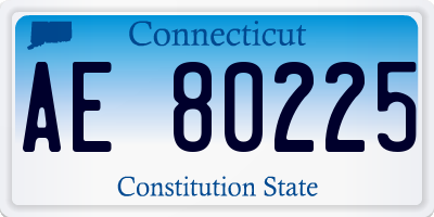 CT license plate AE80225
