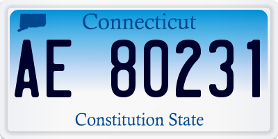 CT license plate AE80231