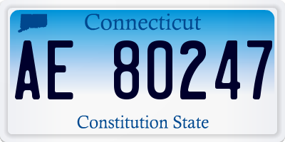 CT license plate AE80247