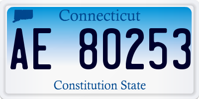 CT license plate AE80253