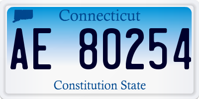 CT license plate AE80254