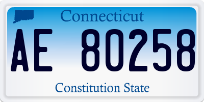 CT license plate AE80258