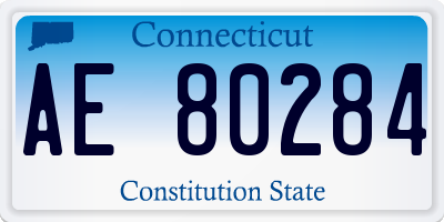 CT license plate AE80284
