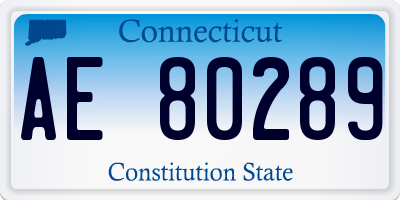 CT license plate AE80289