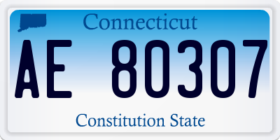 CT license plate AE80307