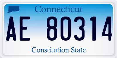 CT license plate AE80314