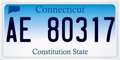 CT license plate AE80317