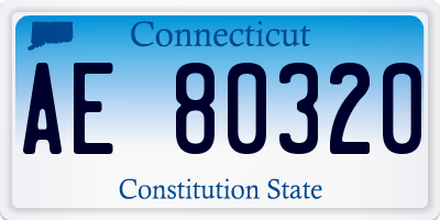 CT license plate AE80320