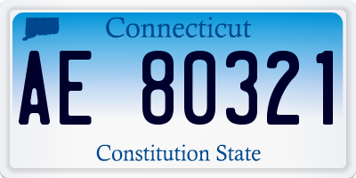 CT license plate AE80321