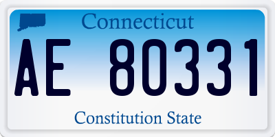CT license plate AE80331