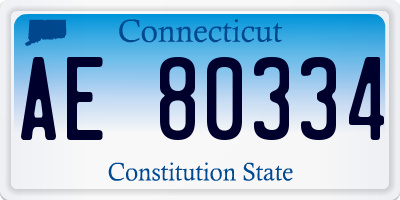 CT license plate AE80334
