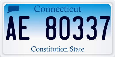 CT license plate AE80337