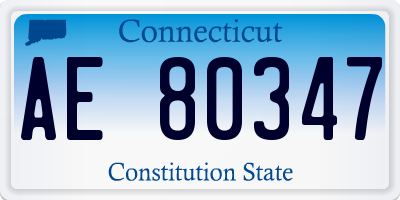 CT license plate AE80347
