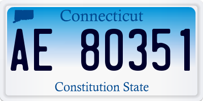 CT license plate AE80351