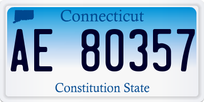 CT license plate AE80357